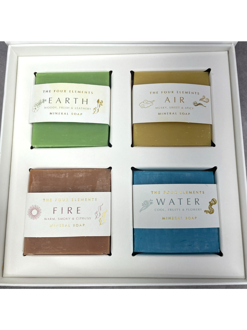 Karma and Luck Aura Clarity Four Elements Soaps Air Water Fire Earth Dead Sea
